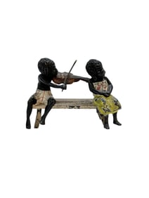 RARE 19th C. Viennese Cold Painted Bronze Serenade