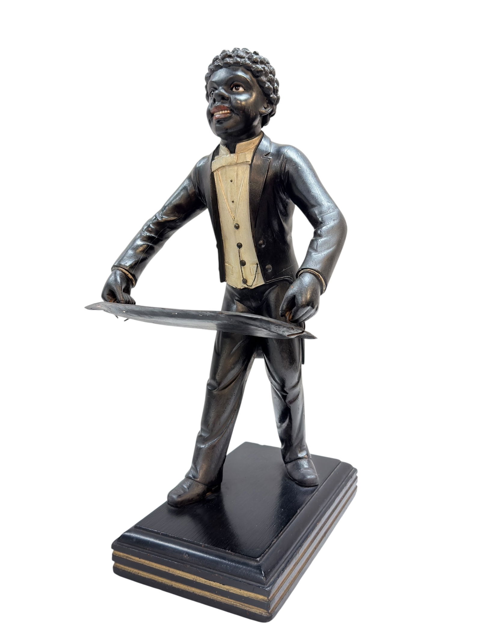 RARE 19th C. Venetian Blackamoor Figural Card Tray (1 of 15)