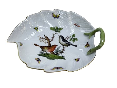 Herend Rothschild Bird Leaf Dish