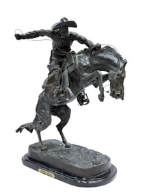 Reproduction Bronze Fredric Remington "Bronco Buster" Sculpture
