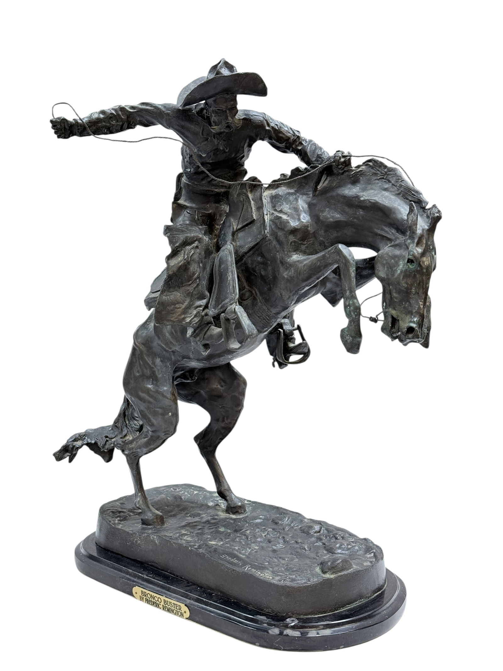 Reproduction Bronze Fredric Remington "Bronco Buster" Sculpture (1 of 15)