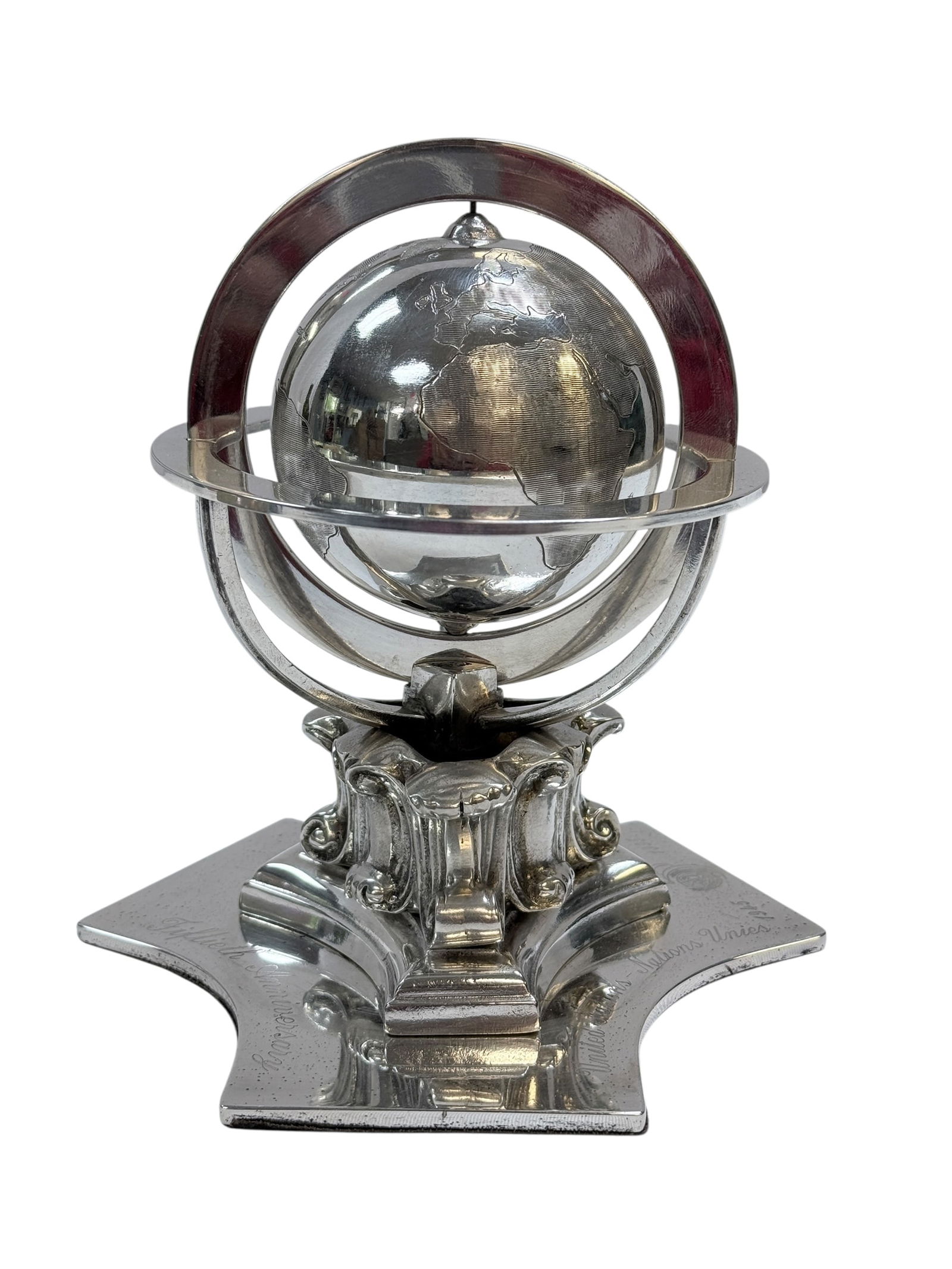 United Nations Silverplate Table Globe (1 of 16)