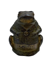 RARE Antique Cast Iron Frog Bank