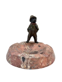 Antique Austrian Cold Painted "Black Boy Smoking" Figural Ashtray