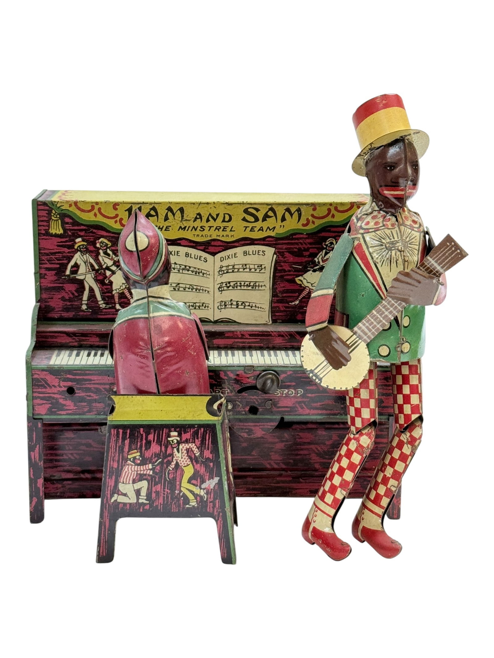 1920s Strauss Ham & Sam "The Minstrel Team" Wind-up Toy (1 of 15)