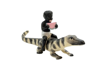 German Bisque Black Boy w/ Watermelon on Alligator