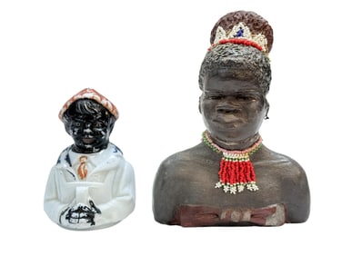 Black Boy Bust & Concrete African Bust