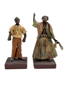 Pair of Cir 1900 Charleston, S.C. Black Figures