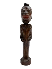 Black Folk Art Pen Holder w/ Brush Head