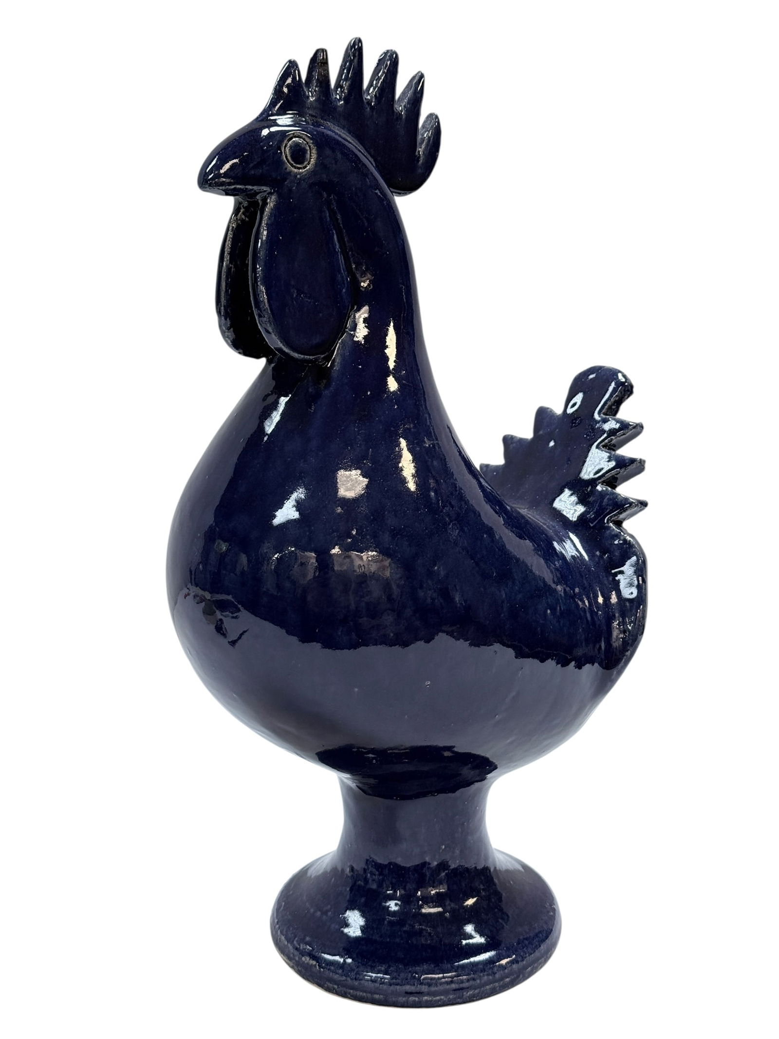 Signed Edwin Meaders Blue Pottery Rooster 1996 (1 of 12)