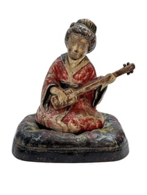 Antique Hubley Cast Iron Japanese Geisha Doorstop