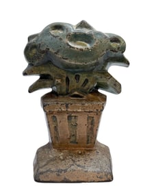 Antique Signed Hubley Flower Basket Doorstop
