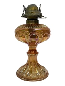 Zipper Loop Carnival Glass Oil Lamp