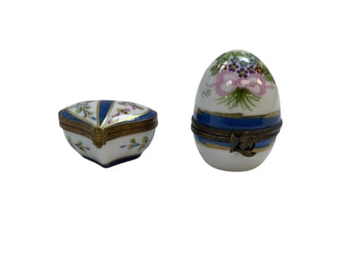 2 Limoges France Porcelain Pill Boxes