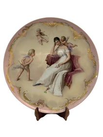 Large Signed Ullmer 1900 Vienna Royal Porcelain Ein Traum Tray