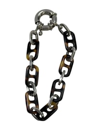 Sterling & Tortoise Link Bracelet