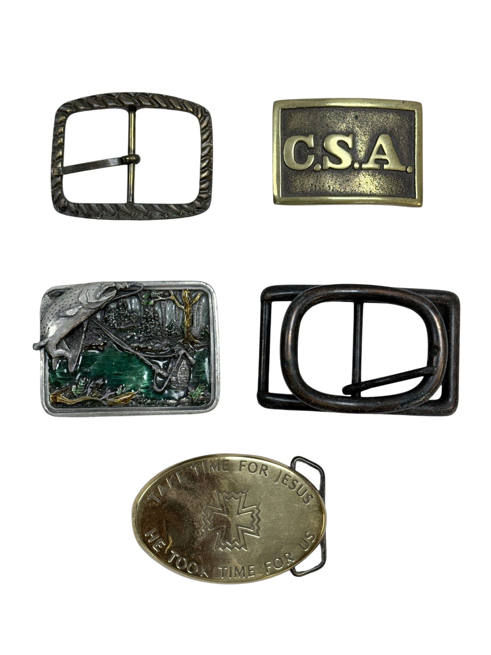 Group of 5 Belt Buckles: Group of 5 Belt Buckles