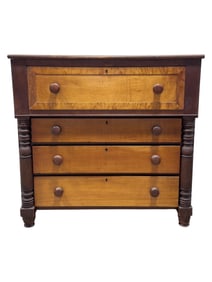 Late 19th C. Empire Style 4 Drawer Chest