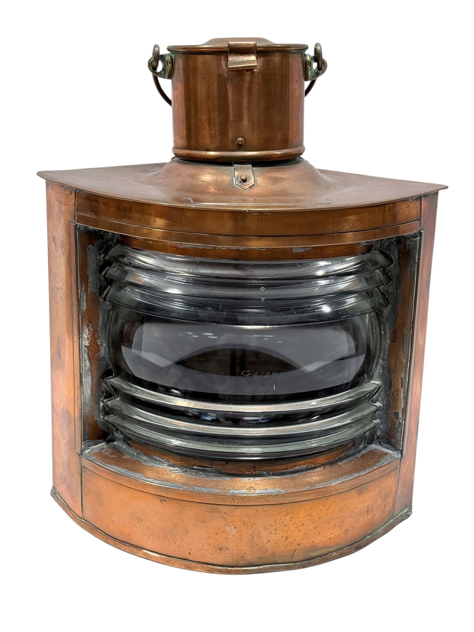 Early 20th C. Copper Norwegian Ships Portside Oil Lantern (1 of 13)
