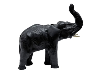 Leather Trunk Up Elephant Figure