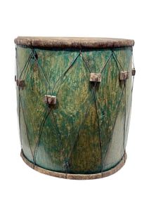 Large Antique Green Java Drum