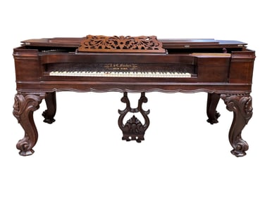 RARE 19th C. J & C Fischer N.Y. Victorian Square Grand Piano