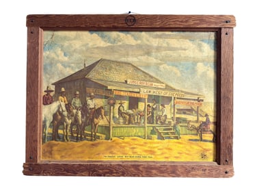 The Famous "Judge Roy Bean Horse Thief Trial Poster, Framed