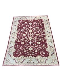 Hand Knotted Red & Cream Persian Rug