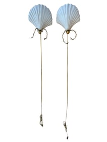 Pair of Hart Assoc. 1980s Shell Wall Sconces