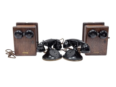 (2) Mid C. Western Electric 102 Telephone Desk Set's