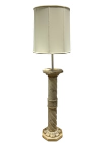 Large Marble Floral Column Floor Lamp