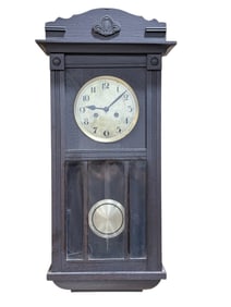 Antique Mahogany Gustav Becker Style Wall Clock