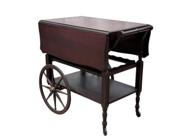 Mahogany Drop Leaf Tea Cart