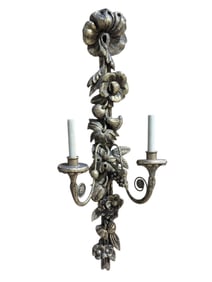 Antique French Giltwood 2 Light Sconce