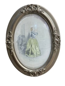 Passe Temps Des Dames Print in Antique Giltwood Frame