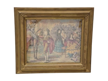 Antique Tapestry in Antique Giltwood Frame