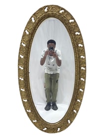 Antique Giltwood & Gesso Oval Mirror