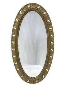 Antique Giltwood & Gesso Oval Mirror
