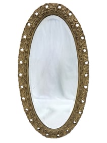 Antique Giltwood & Gesso Oval Mirror