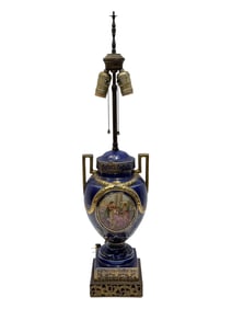 Antique French Sevres Style Porcelain Urn Lamp
