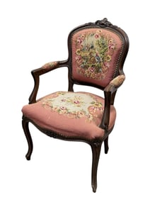 French Louis XV Style Needlepoint Armchair