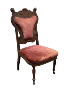 Antique Victorian Carved Wood Side Chair