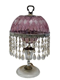 Vintage Michelotti Cranberry Glass Lamp