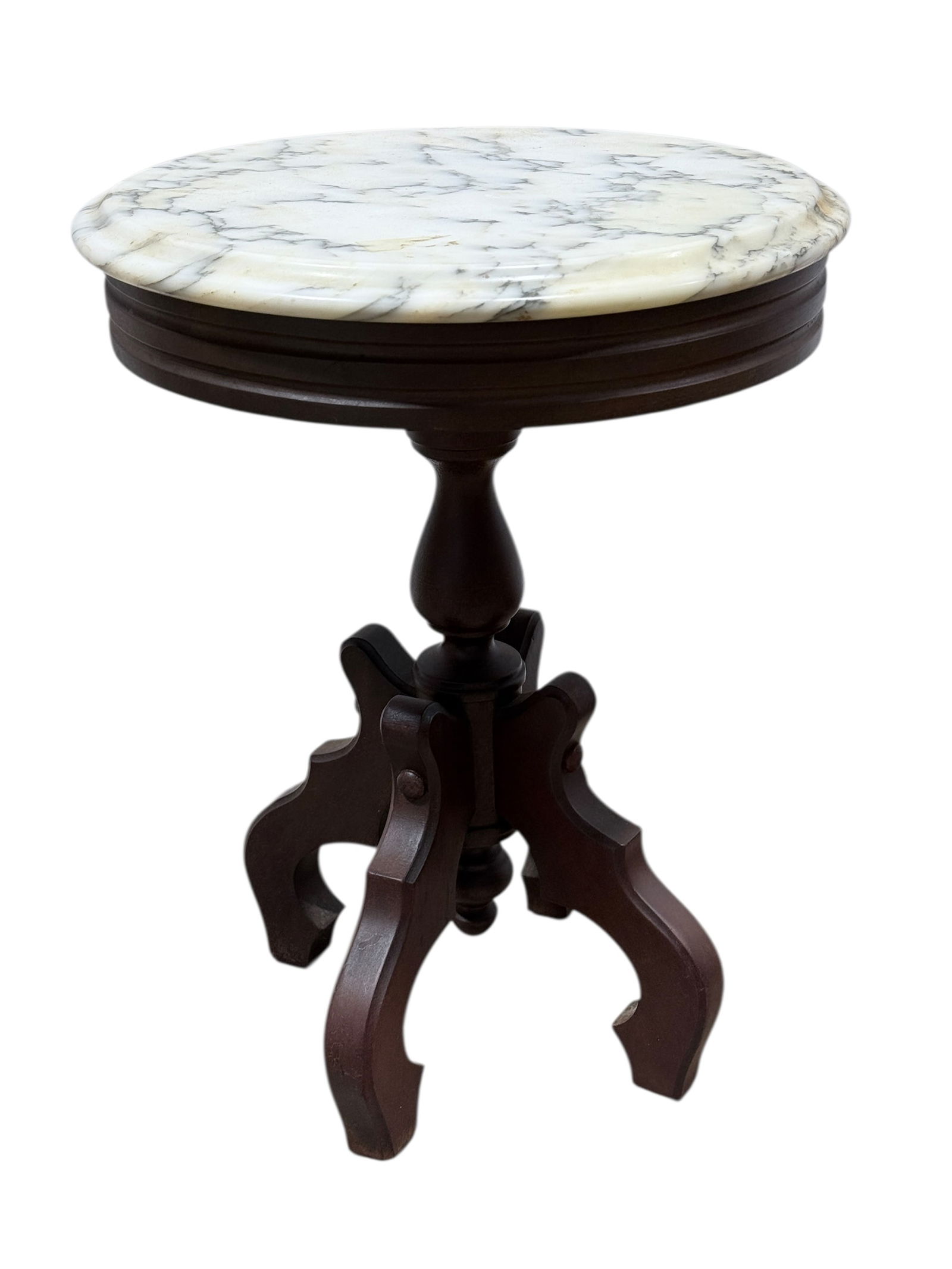 Antique Mahogany Low Marble Top Stand (1 of 3)