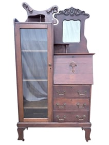 Antique Oak Side by Side Secretary Desk