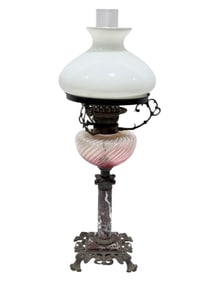 Antique Converted Marble Kerosene Lamp