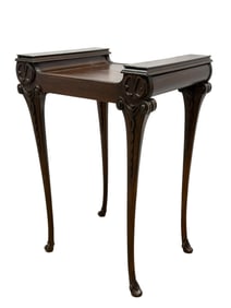 Early 20th C. Art Nouveau Carved Motif Side Table
