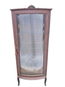 Antique Tiger Oak Bow Front Case