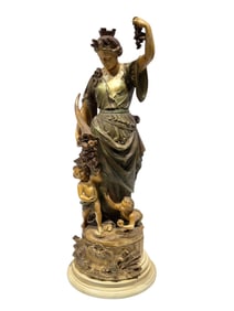 "Tellus" Woman & Putti Sculpture Lamp Base