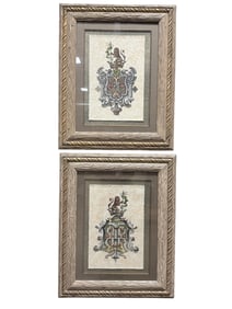 (2) Framed Quality Framed Rustic Royal Crest Prints